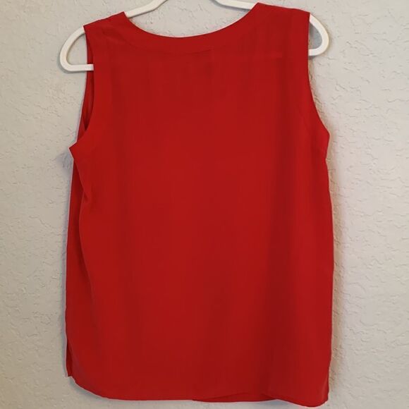 LINDA HUTTON Silk Crimson Top Size M - Picture 2 of 5